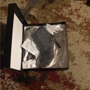 INC International Concepts - Dark Pewter Pointed-Toe Ankle Stilettos. S: 6 1/2 M